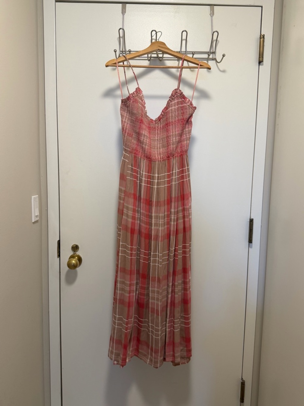 Free People Maxi Dress NWT plaid size LARGE long dress - Picture 5 of 15